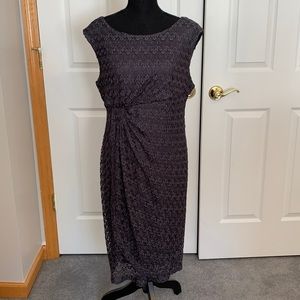 Sleeveless dress, charcoal with a little bit of sparkle throughout